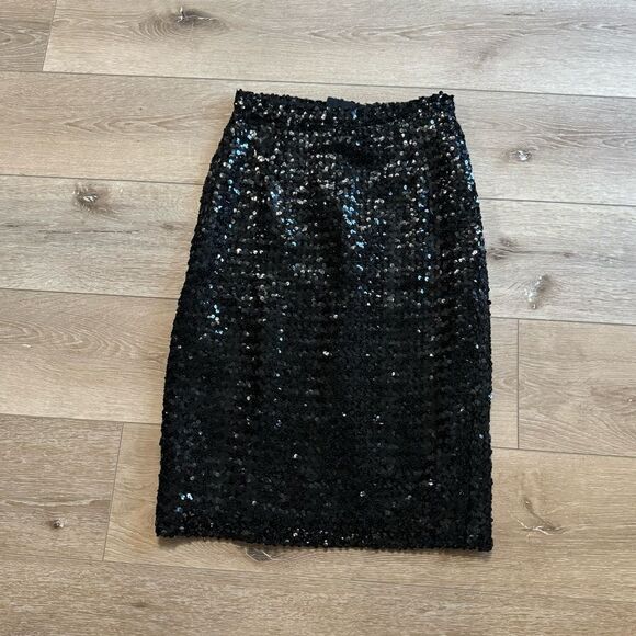 Shimi’s Sequin Black Midi Skirt Size 7/8 - Picture 1 of 10
